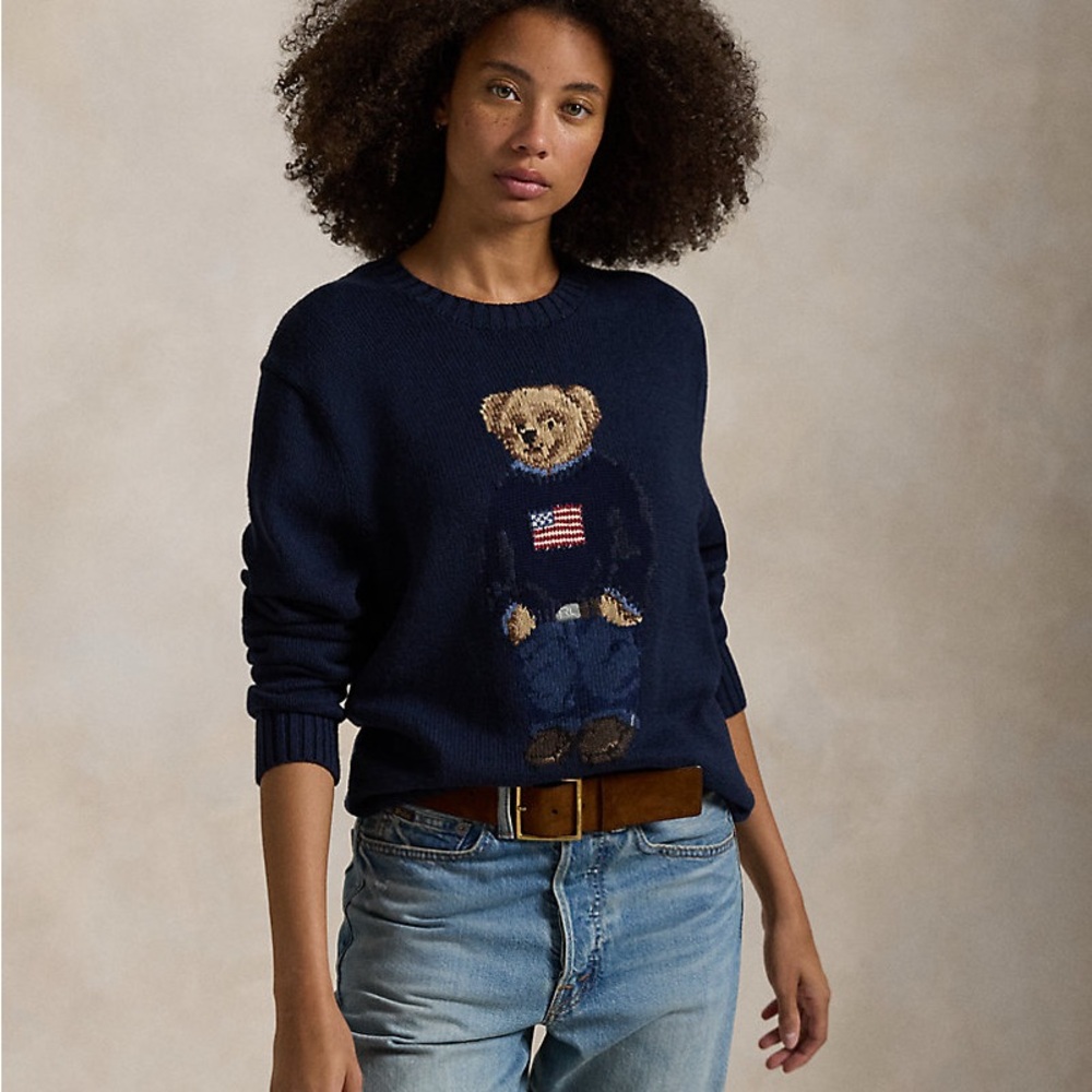 Polo by Ralph Lauren Navy Sweater with Bear Design